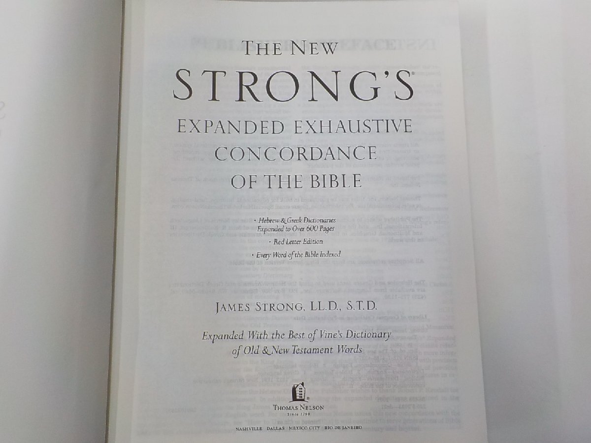 B1687◆THE NEW STRONG'S EXPANDED EXHAUSTIVE CONCORDANCE OF THE BIBLE THOMAS NELSON♪_画像3