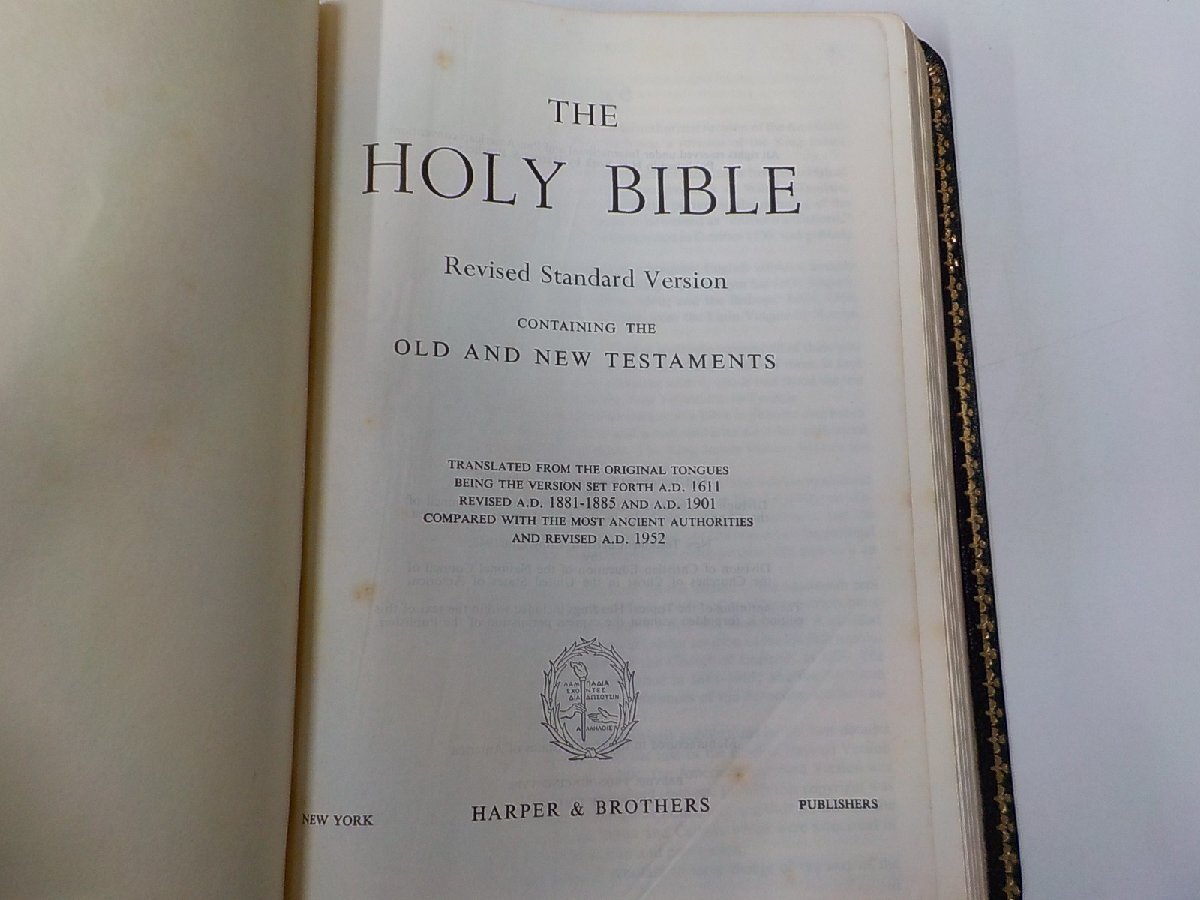 5V6306◆THE HOLY BIBLE Revised Standard Version OLD AND NEW TESTAMENTS HARPER & BROTHERS(ク）_画像3