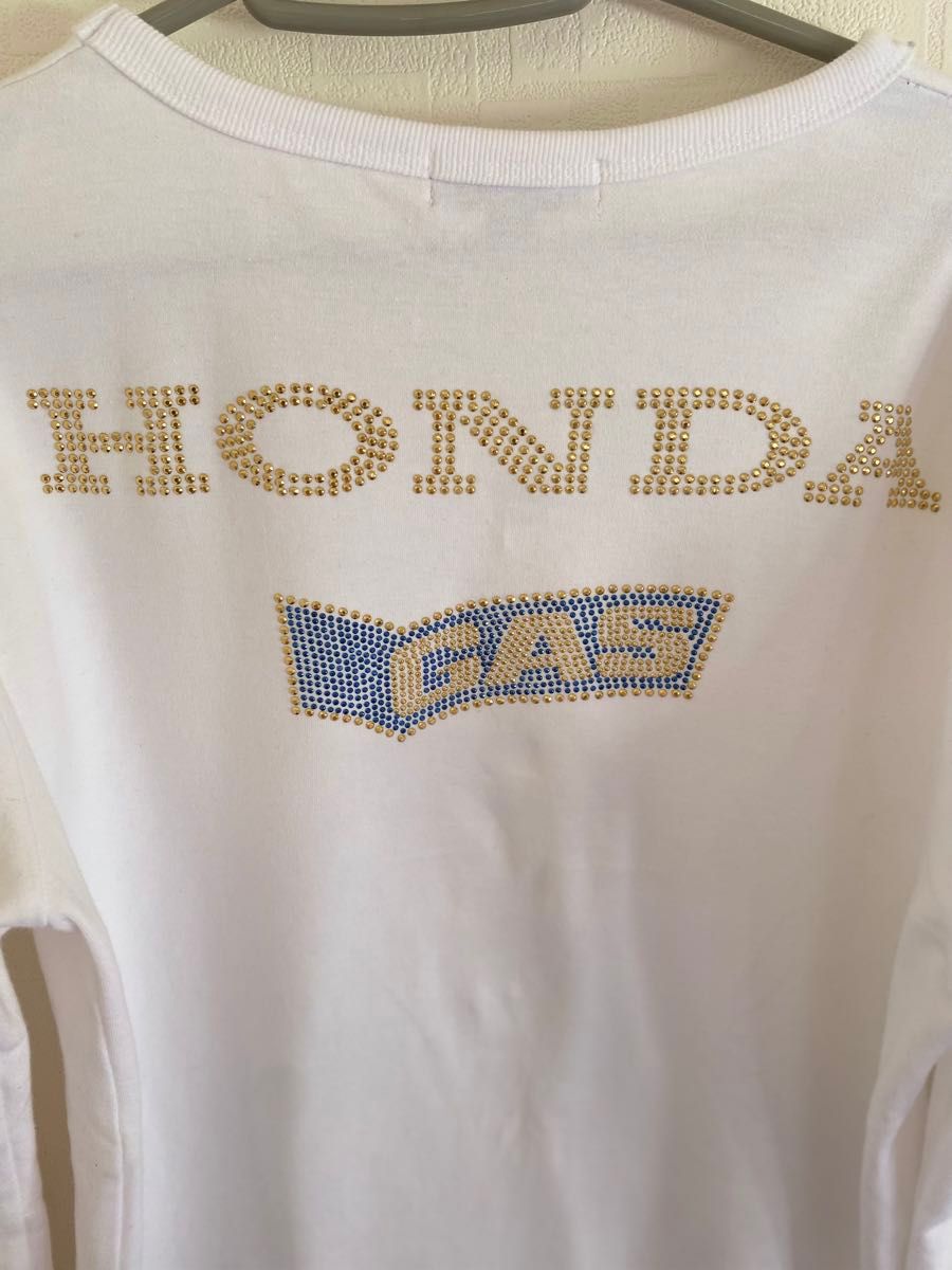 HONDA/GAS（ホンダガス コラボブランド）長袖Tシャツ白色　メンズファッション
