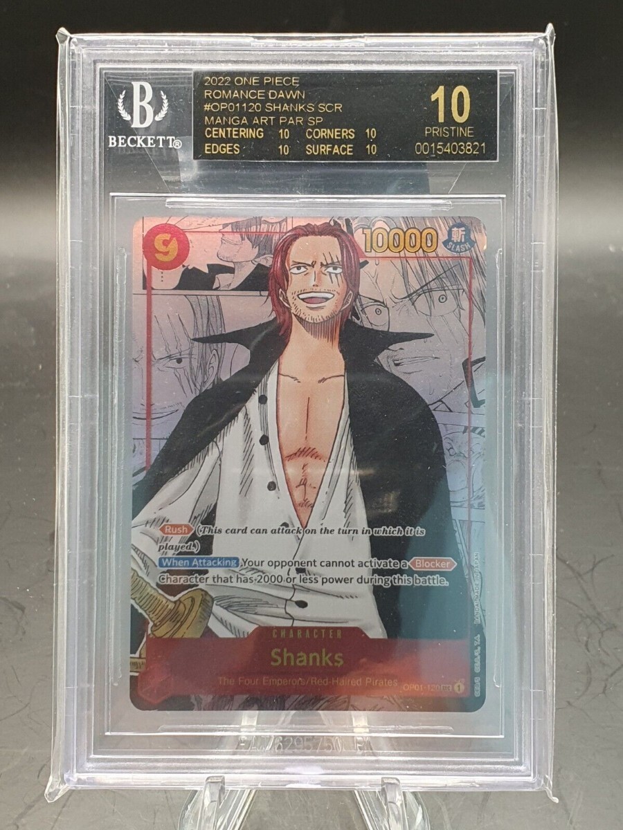 ワンピースカード シャンクス コミパラ BGS10 PSA OP01-120 Shanks Manga Art One Piece コミックパラレル SEC ブラックラベル English_画像1