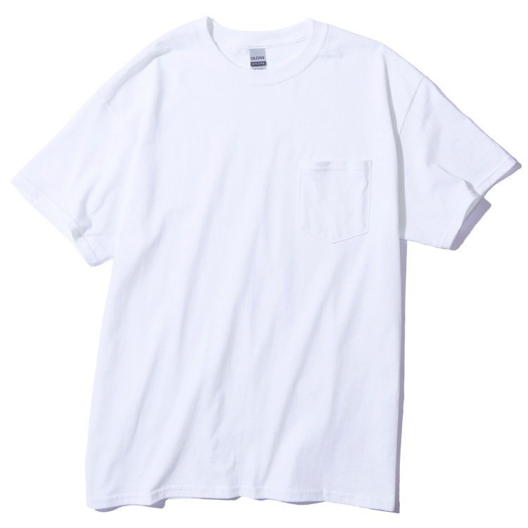 新品未使用 ギルダン ウルトラコットン 6.0oz 無地 ポケットTシャツ ホワイト 白 Ｍサイズ GILDAN 2300