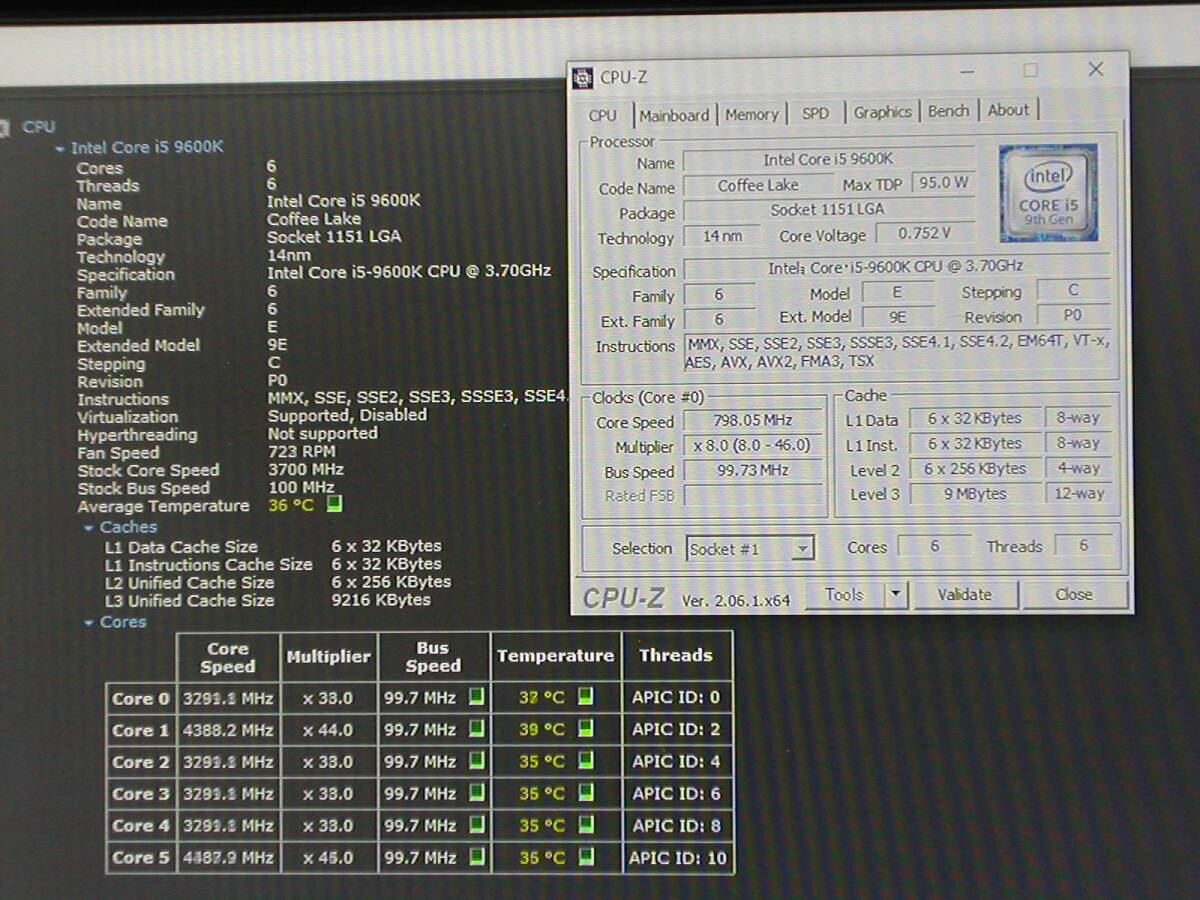 6コアCPU　Core i5 9600K　LGA1151