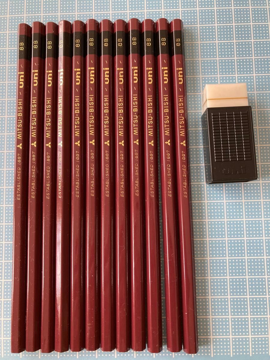 uniユニ　硬筆用鉛筆　8B 1ダース　12本　三菱鉛筆