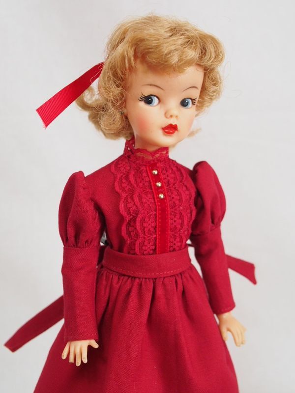 Doll Dressing! ручная работа tami- Chan размер . европейская одежда комплект кукла / наружный Fit костюм / One-piece / платье красный / ремень / кукла одежда / retro /tammy