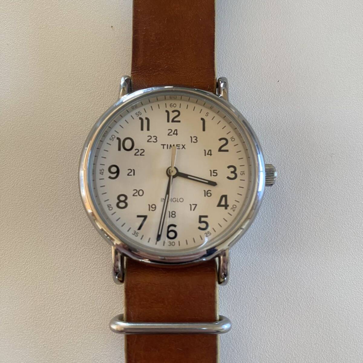 【不動品】TIMEX タイメックス ウィークエンダー T2P492腕時計 メンズ レザー の画像1