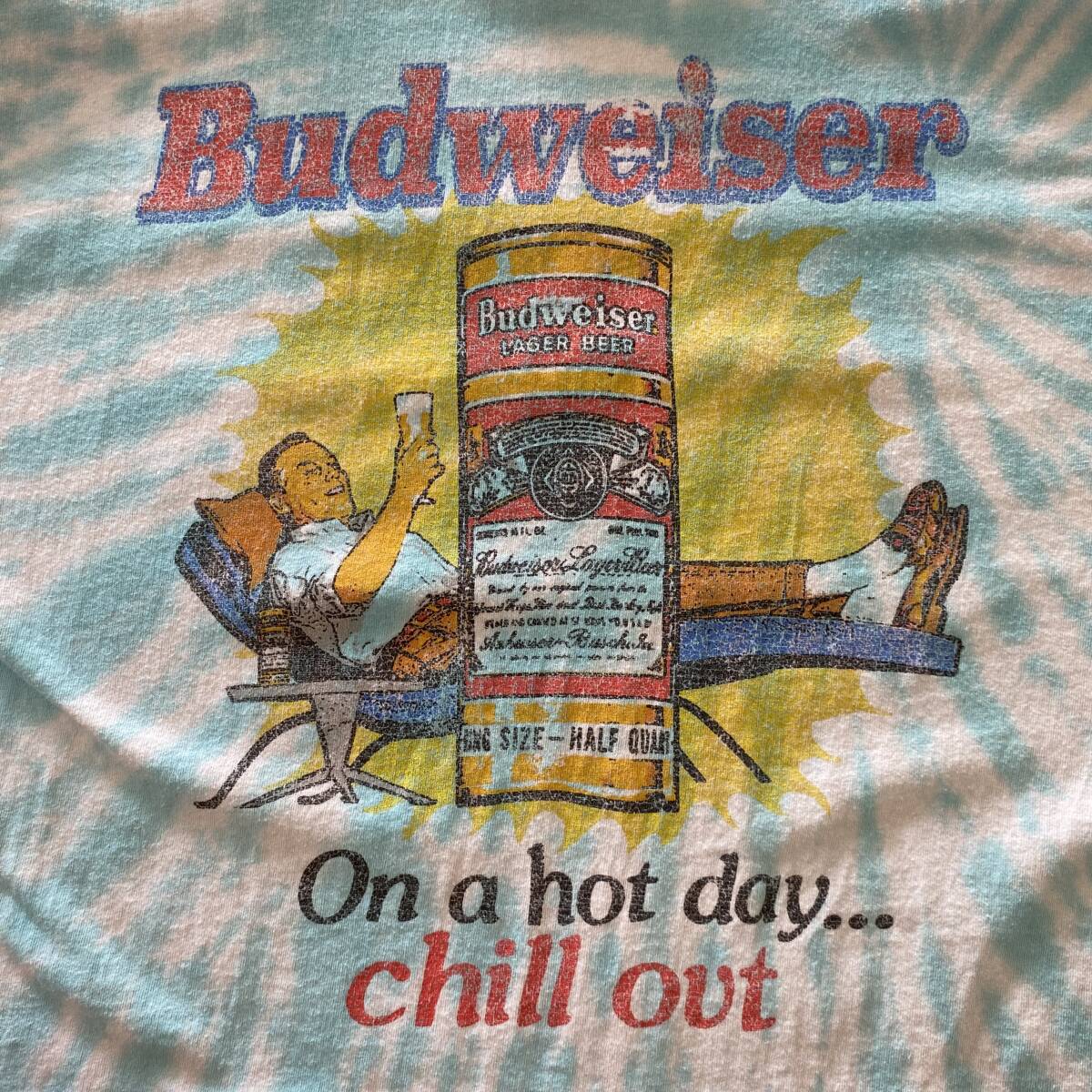 アメリカ古着　Budweiser　バドワイザー　半袖　Tシャツ　タイダイ　企業　イラスト　2021年製　XLサイズ　【I264】_画像6