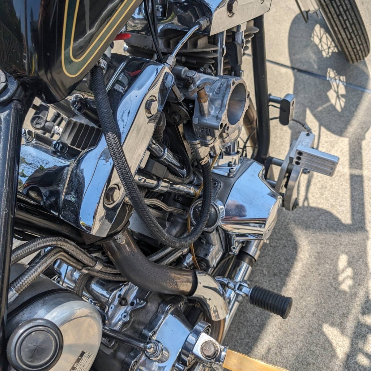 s&s shovelhead リジット ロングチョッパー ショベルヘッド 公認リジット 1340cc パウコ_画像6