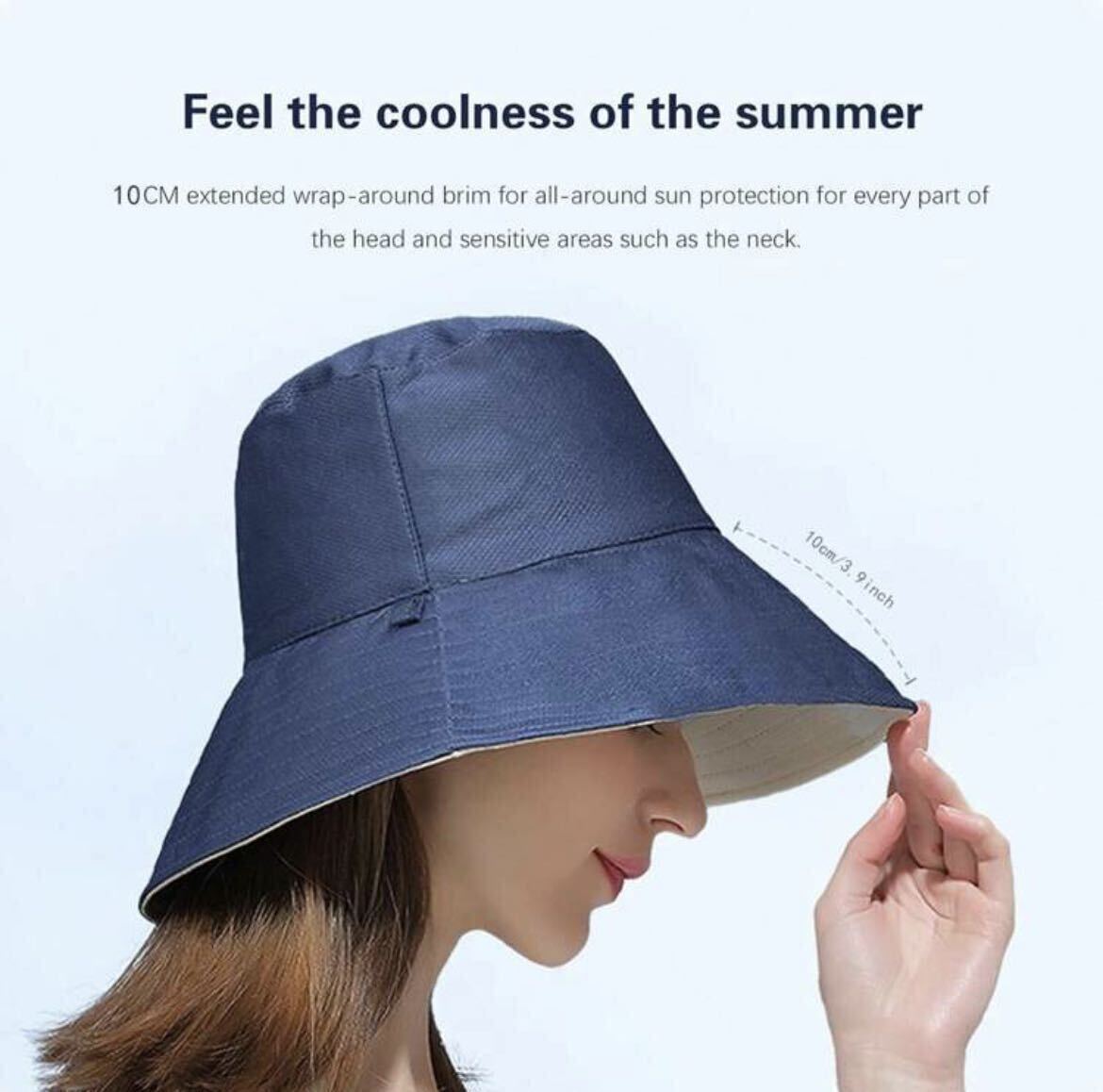 【本日限定セール】海外ブランド UVカット 紫外線対策 つば広 帽子 おしゃれ 軽量 通気性 熱中症対策 日焼け防止 ハット 黒_画像6