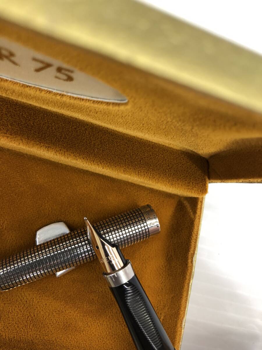 ◆ PARKER パーカー 万年筆 75 シズレ スターリングシルバー 925 14K 585 現状 ◆_画像9