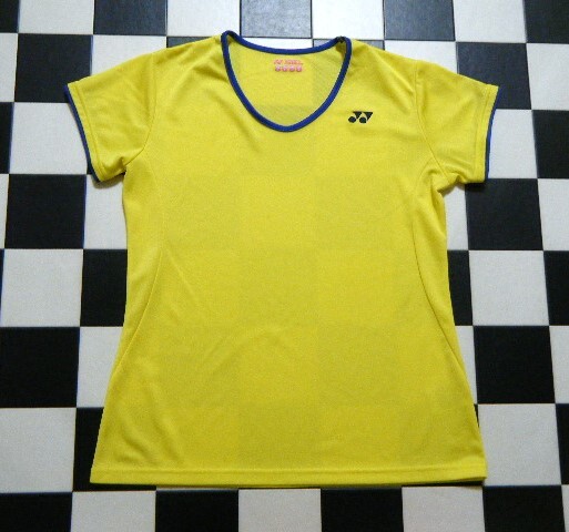 ヨネックス 半袖 Tシャツ レディース L 黄 れ4829　テニス バドミントン_画像1