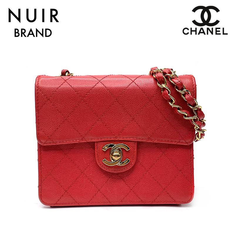 シャネル CHANEL ショルダーバッグ ミニマトラッセ キャビア レッド_画像1