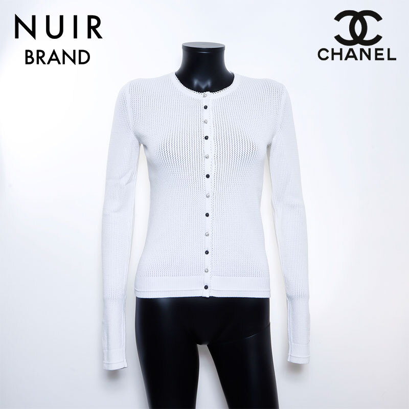  Chanel CHANEL cardigan rayon white 