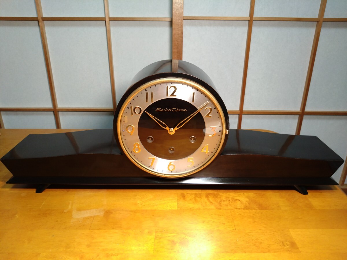 置時計 アンティーク SEIKO ゼンマイ式 セイコー 昭和レトロ 日の出型置時計 ウエストミンスターチャイム 精工舎の画像1
