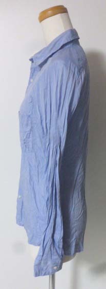 バンヤードストーム BARNYARDSTORM シャツ ブラウス シワ加工 長袖 サイズ0 ブルー色系（青色と水色の中間色）の画像3