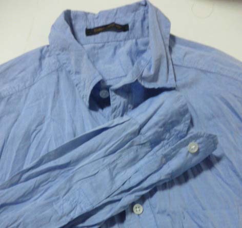 バンヤードストーム BARNYARDSTORM シャツ ブラウス シワ加工 長袖 サイズ0 ブルー色系（青色と水色の中間色）の画像5