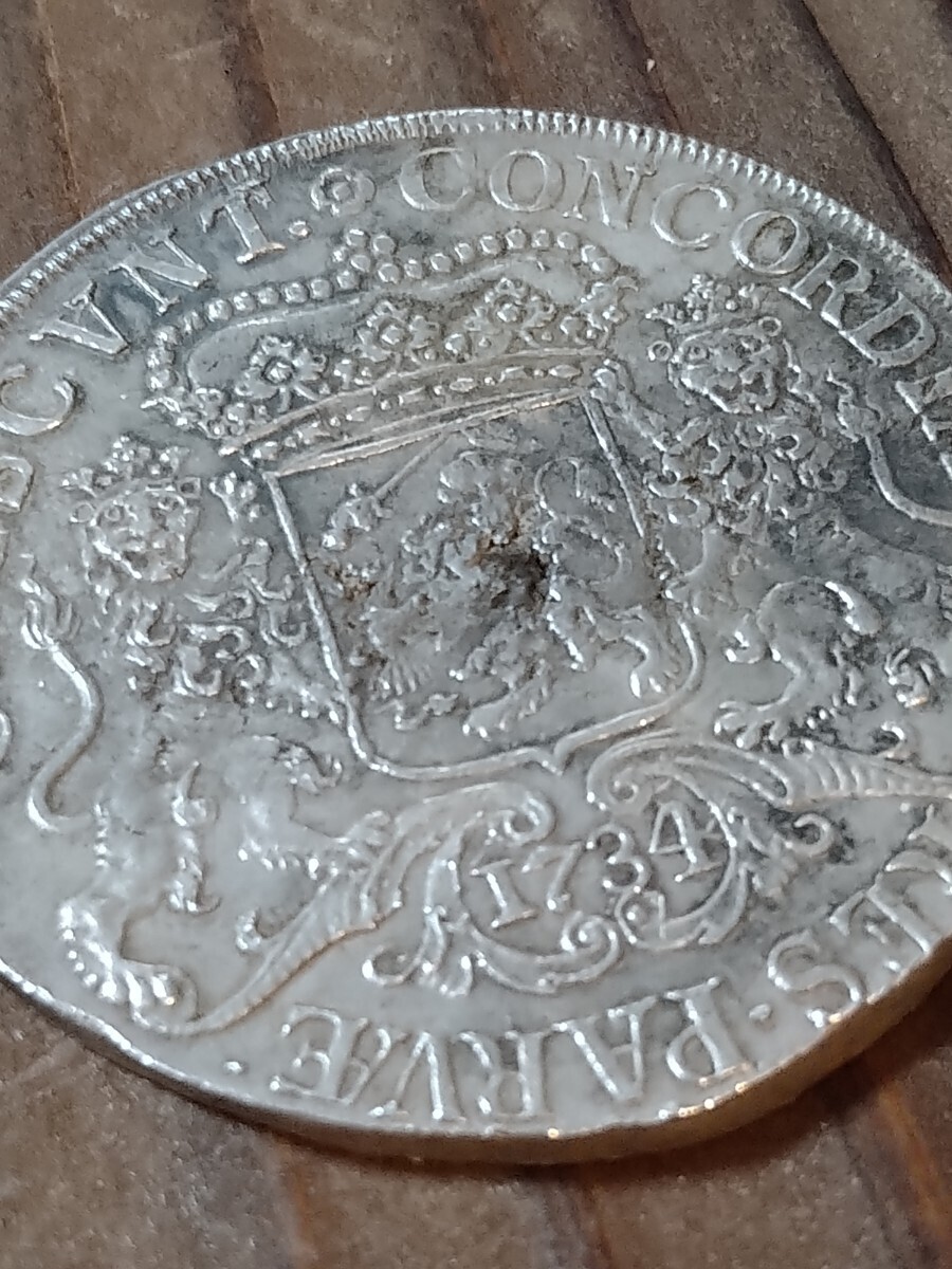 騎士　ライダー　オランダ　大型銀貨　大型メダル　レプリカ　リストライク　1734 シルバー　メダル　中世　_画像8