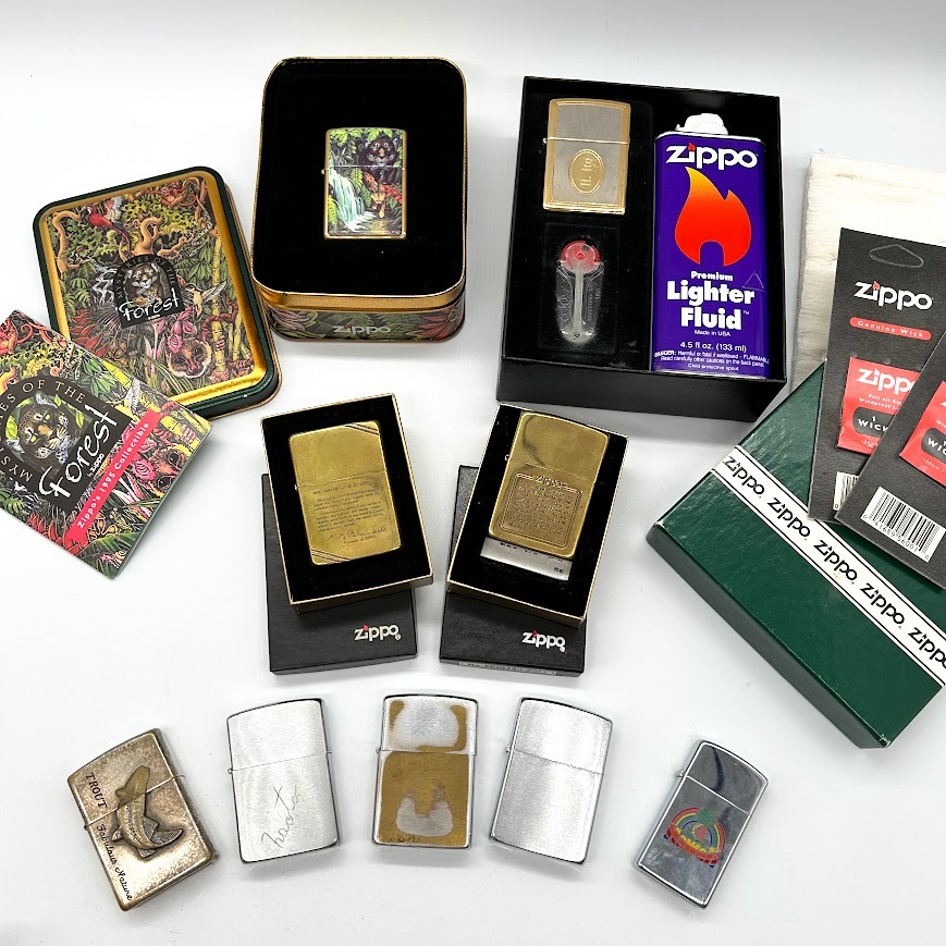 【J-16】ZIPPO ジッポ 未使用有 MYSTERIES OF THE Forest Zippo’ｓ 1995 Collectible DDS CRT Eng. TROUT GGB社長サイン 着火未確認の画像1