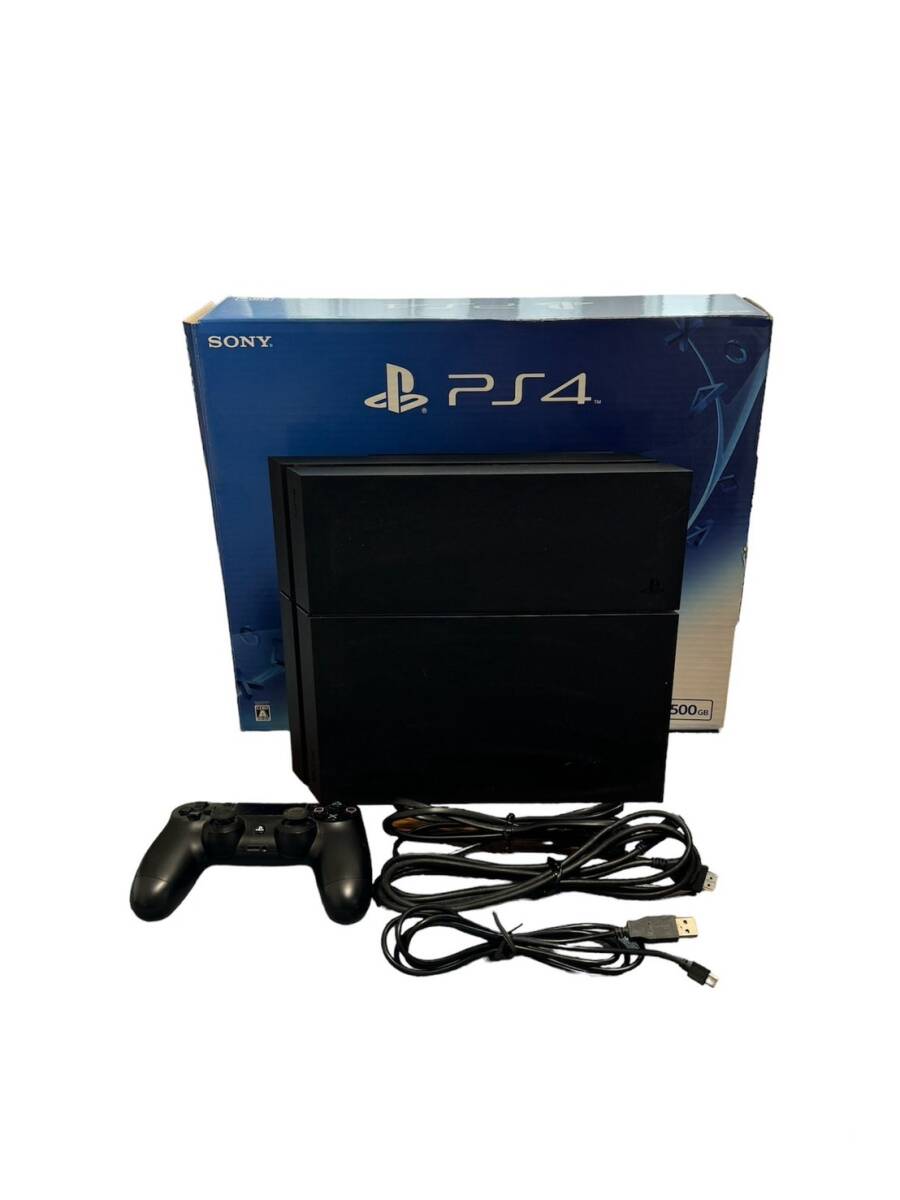1円スタート PS4 PlayStation4 プレイステーション4 500GB CUH-1200A B01 ジェット ブラック ゲーム機 本体 動作確認済 箱付きの画像1