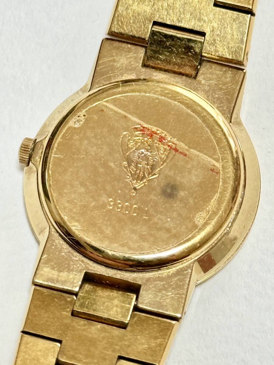 1 иен старт GUCCI Gucci наручные часы 3300L Gold циферблат кварц 2 стрелки работоспособность не проверялась 