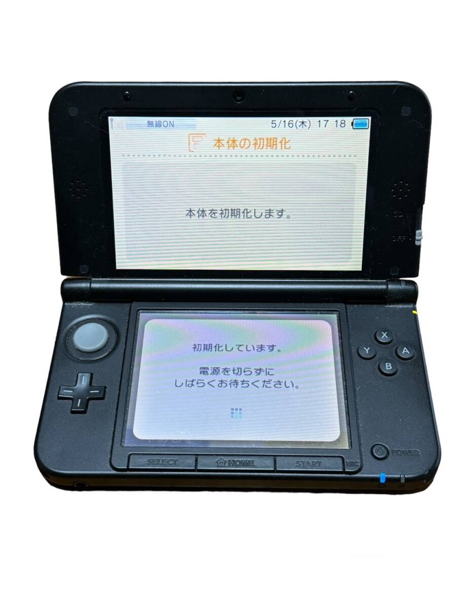 1円スタート NINTENDO 3DS LL ブルー×ブラック 本体 任天堂 ニンテンドー ゲーム機 ケース付き 動作確認済_画像1