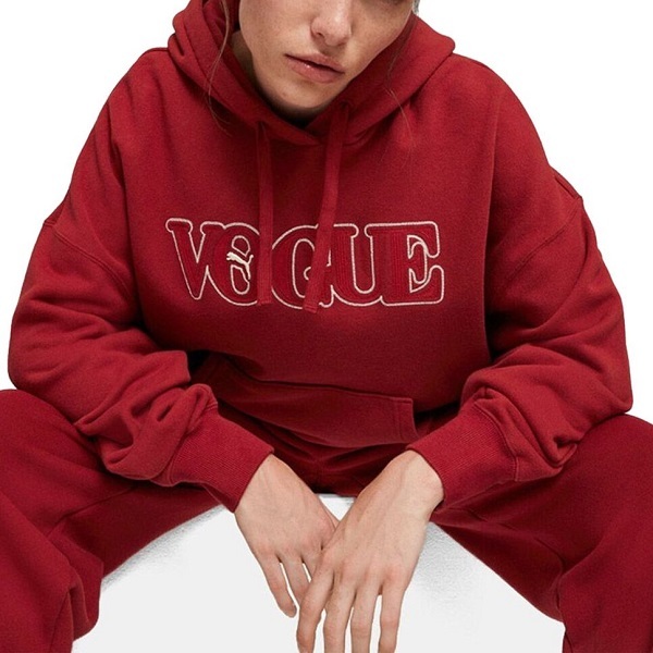  Puma Vogue сотрудничество женский тянуть надкрылок -ti-& брюки US размер L (XL соответствует ) обычная цена 20900 иен темно-красный VOGUE тренировочный верх и низ в комплекте 