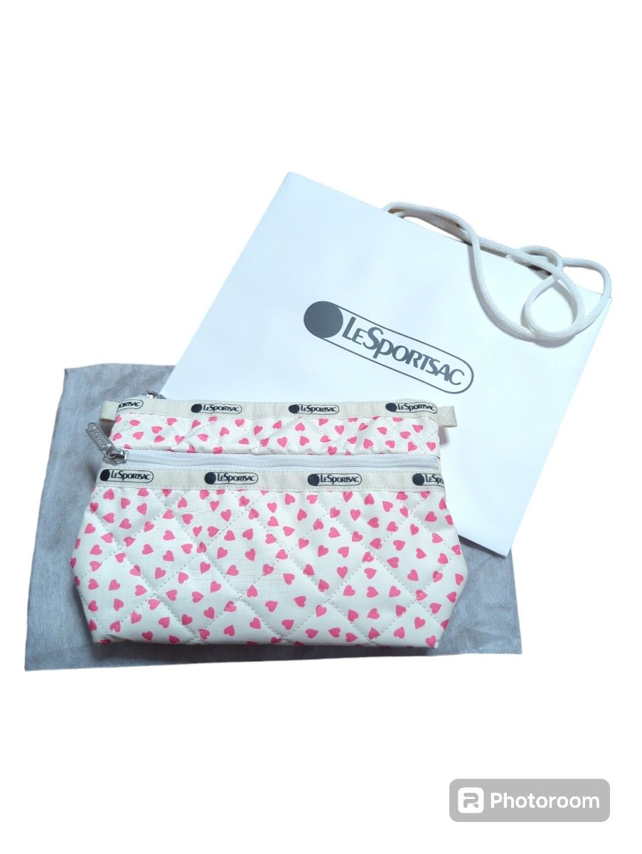 レスポートサック PERFECT COSME POUCH2コーラルハートキルト レスポートサック PERFECT COSME POUCH2コーラルハートキルト