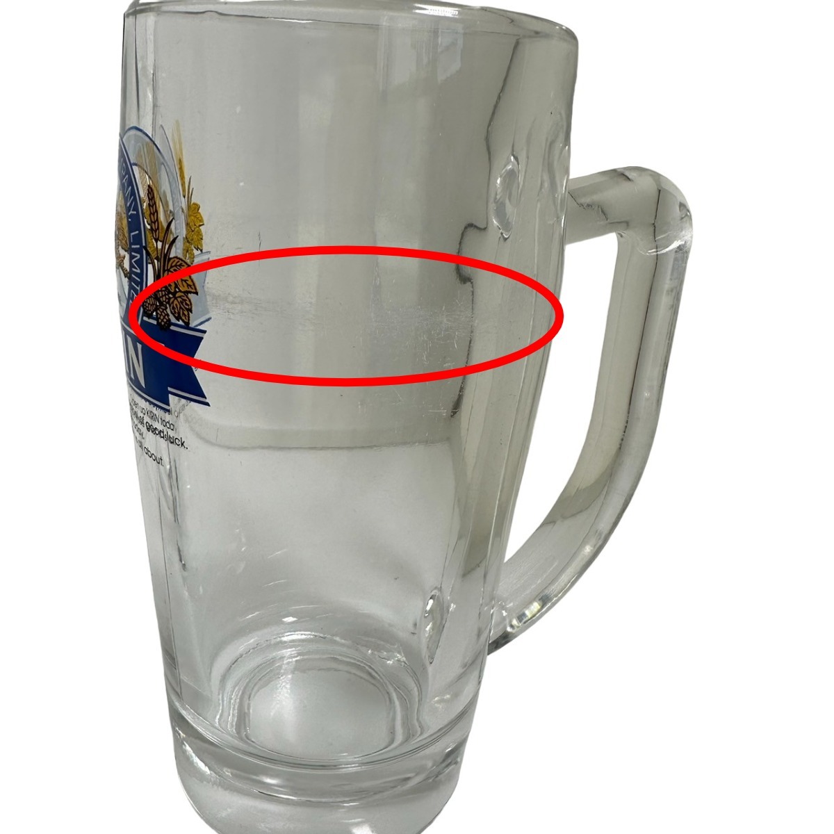  glass .. beer jug 2 piece set unisex used 