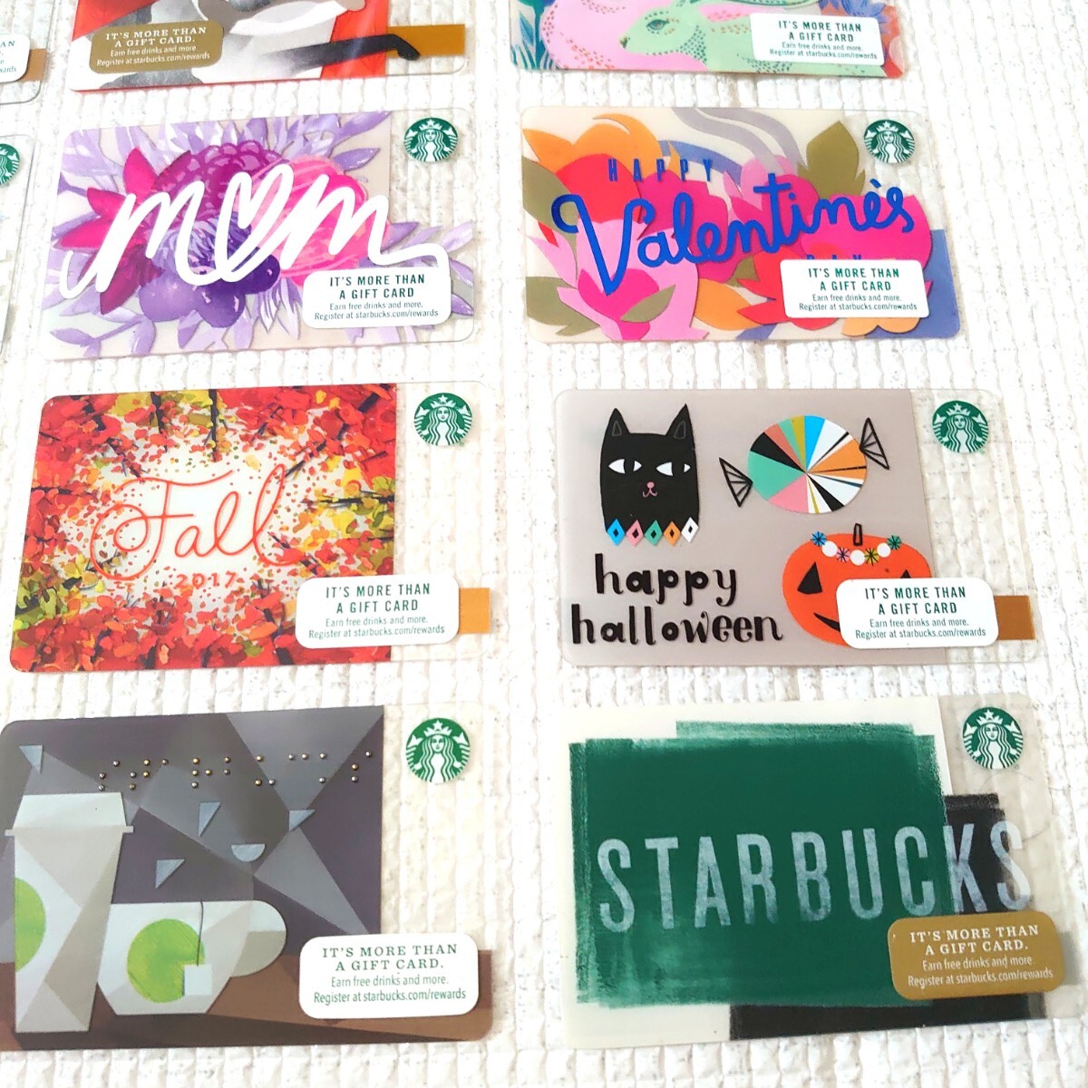 12枚セット 新品 スターバックス　USA 北米　限定デザイン Star Bucks gift card アメリカ イースター ハロウィン バレンタイン スタバ