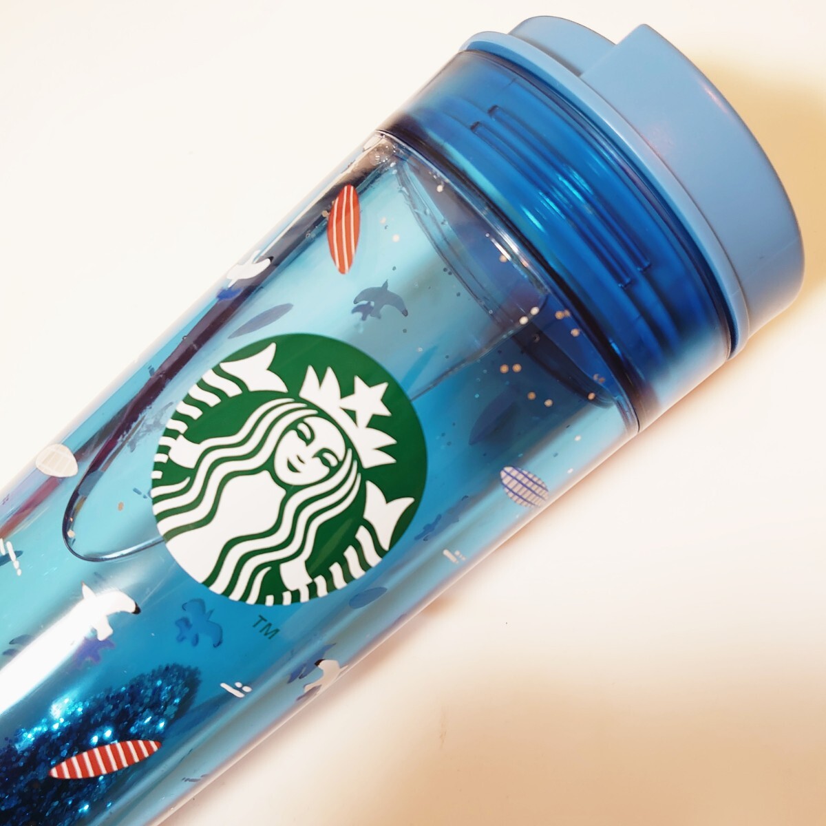 新品 未使用 スターバックス サマーシーズン ウォーターインタンブラー シーサイド ブルー Summer Starbucks スタバ コールドタンブラー_画像6