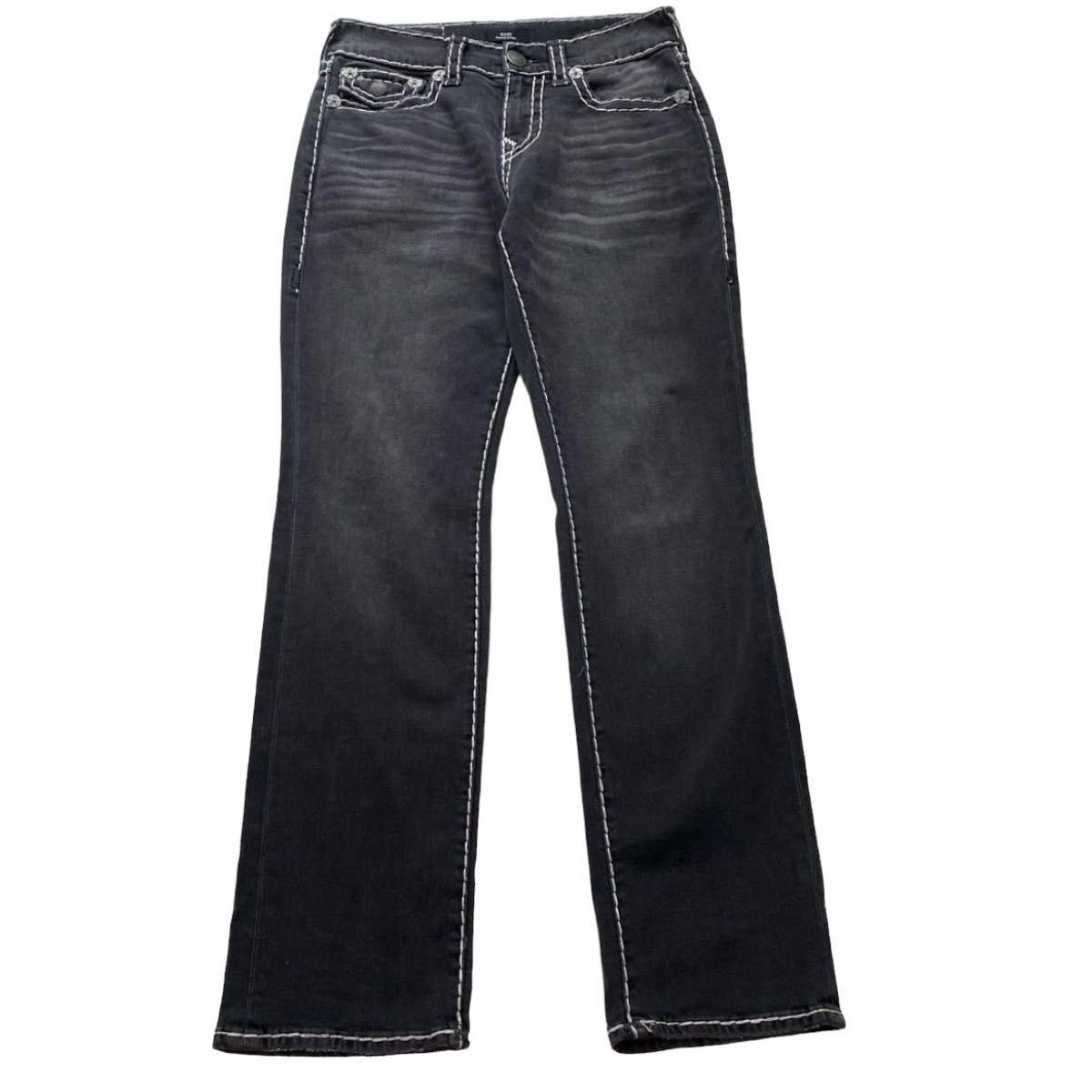 TRUE RELIGION RICKY BLACK DENIM W30 トゥルーレリジョン　リッキー　ブラックデニム　白ステッチ