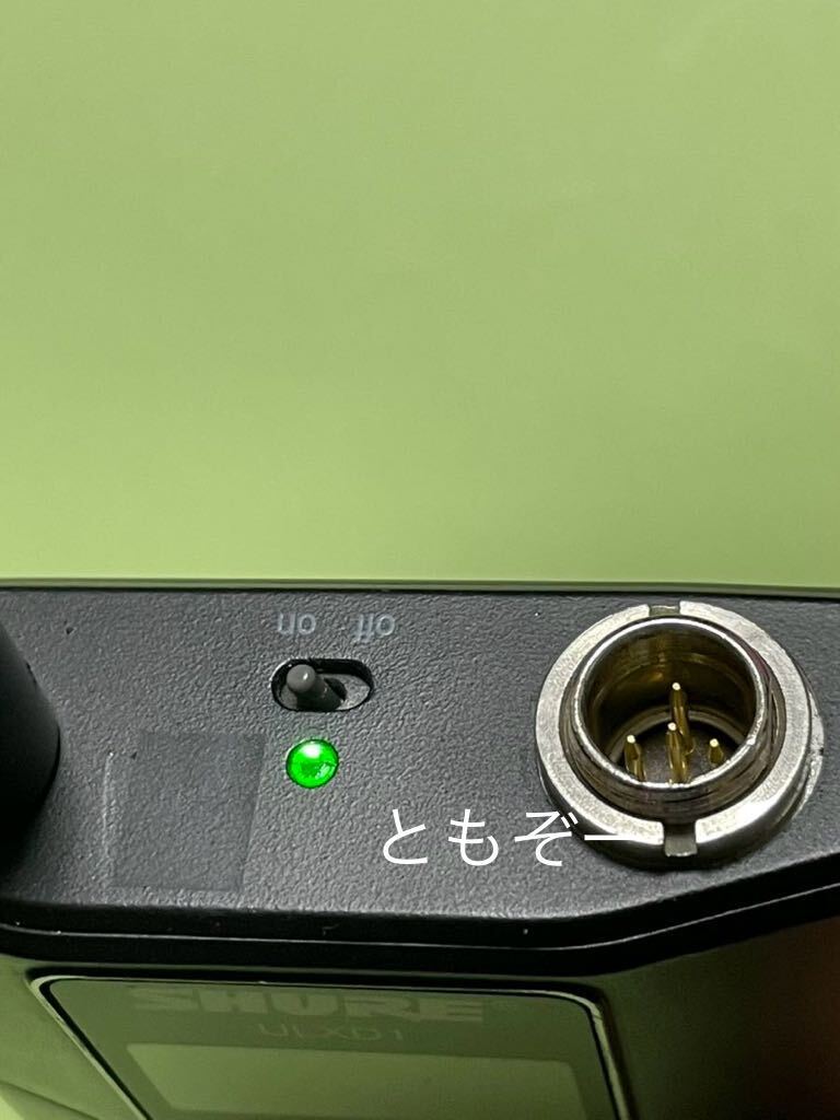 SHURE ULXD1- JB B帯　ワイヤレスボディパック　送信機　中古　動作確認済　現状品　新スプリアス規格対応機種 _シールの剥し痕あります