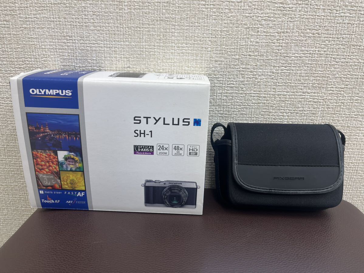 ◎▼【動作確認済】OLYMPUS オリンパス STYLUS SH-1 コンパクトデジタルカメラ 箱、リチウムイオンバッテリー、USB-Aアダプタ、ケース付属_画像10