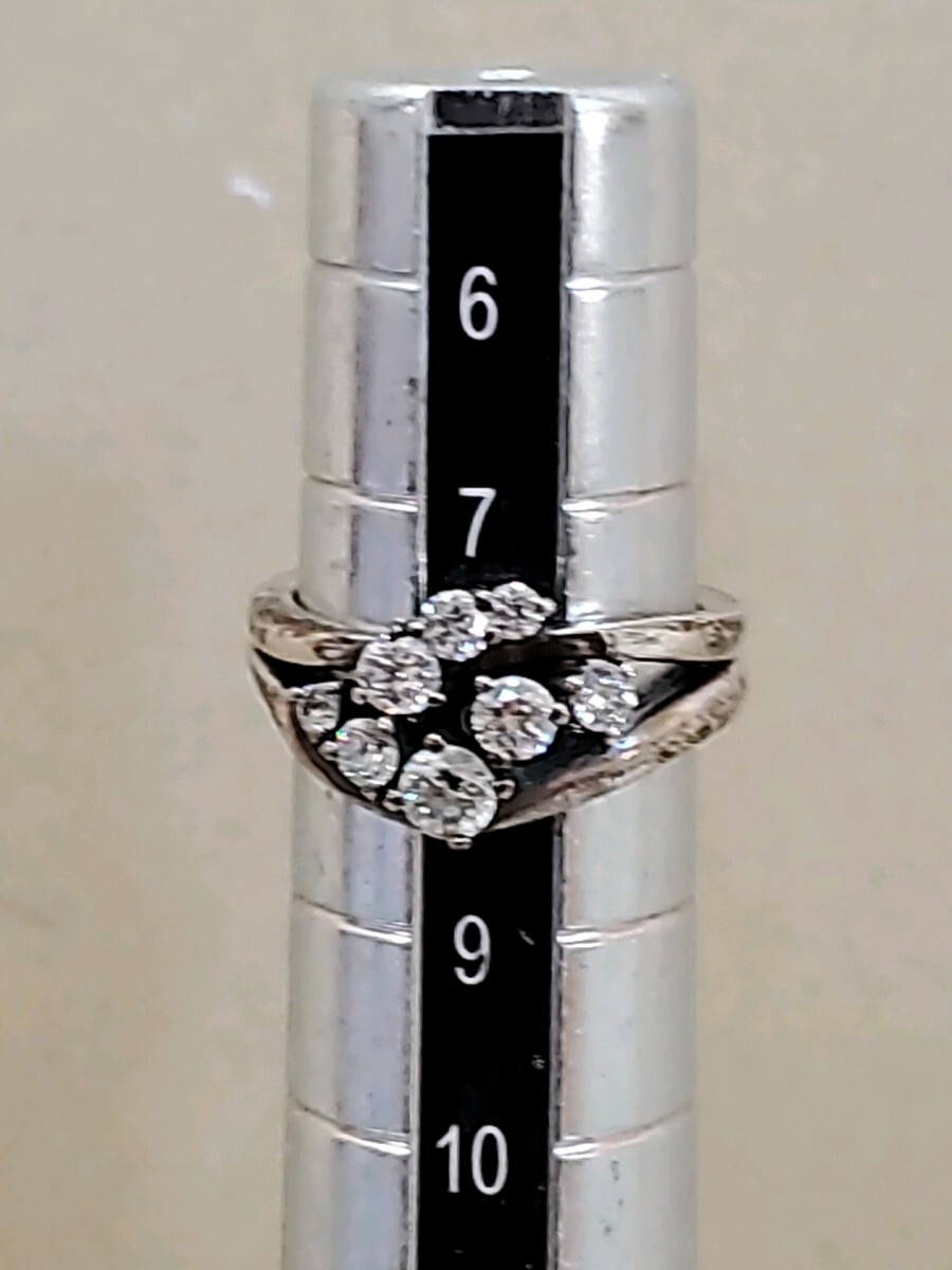 ●4℃ ヨンドシー リング 指輪 SILVER レディース アクセサリー ラインストーン ジュエリー 約8号の画像8