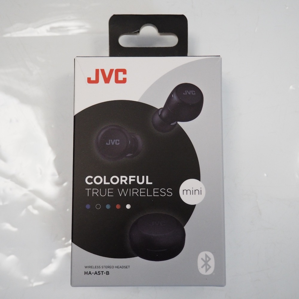 Th962501 JVC ワイヤレスイヤホン COLORFUL TRUE WIRELESS mini HA-A5T-B Bluetooth カナル型 ブラック 未使用_画像1