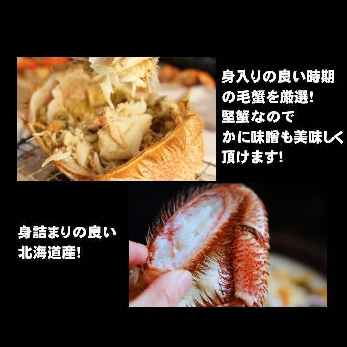 【北海道産】大型！　毛蟹　1尾（約700ｇ）　ボイル済み　冷凍　毛がに　けがに　かに　カニ_画像2