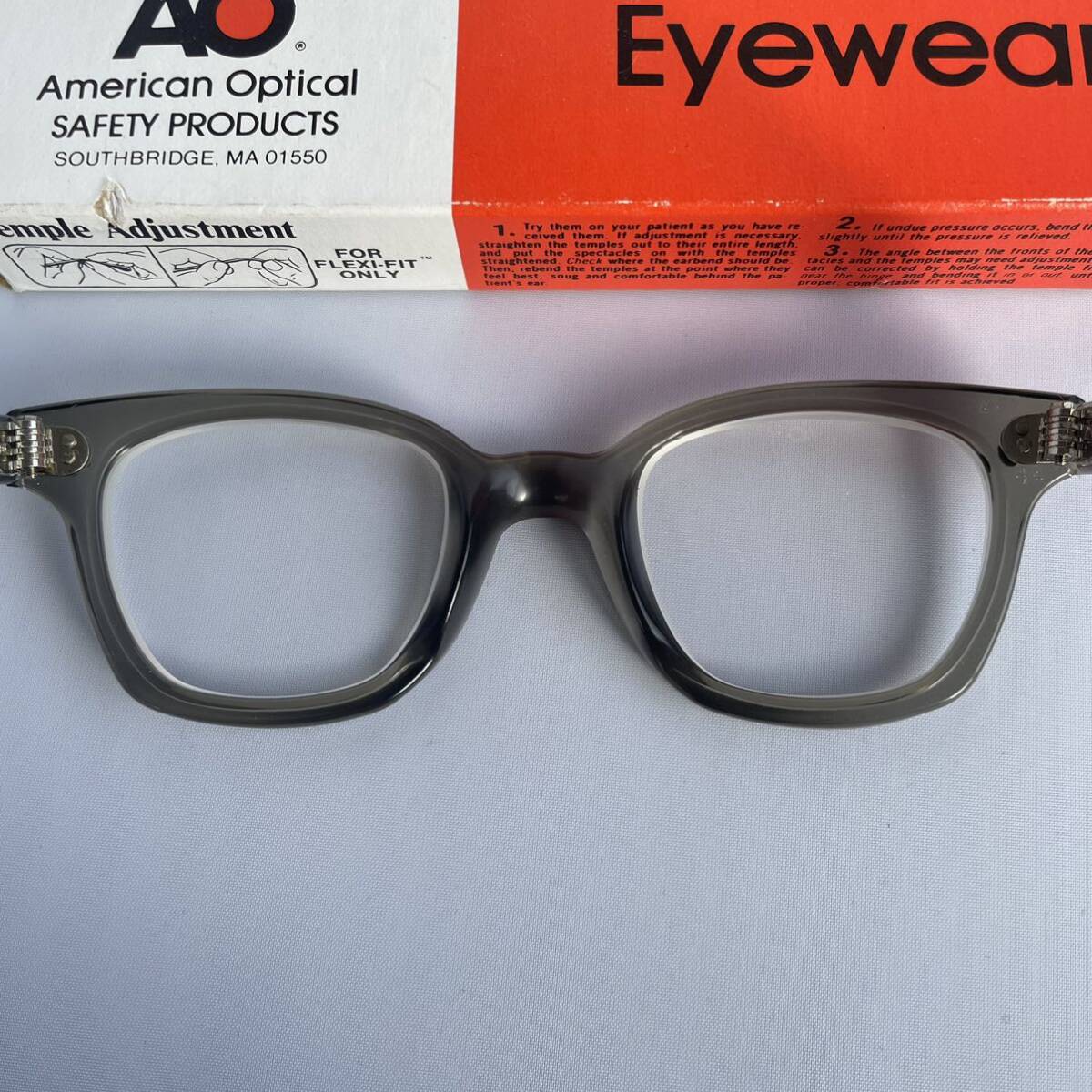 デッドストック American Optical クリアグレー メガネ_画像6