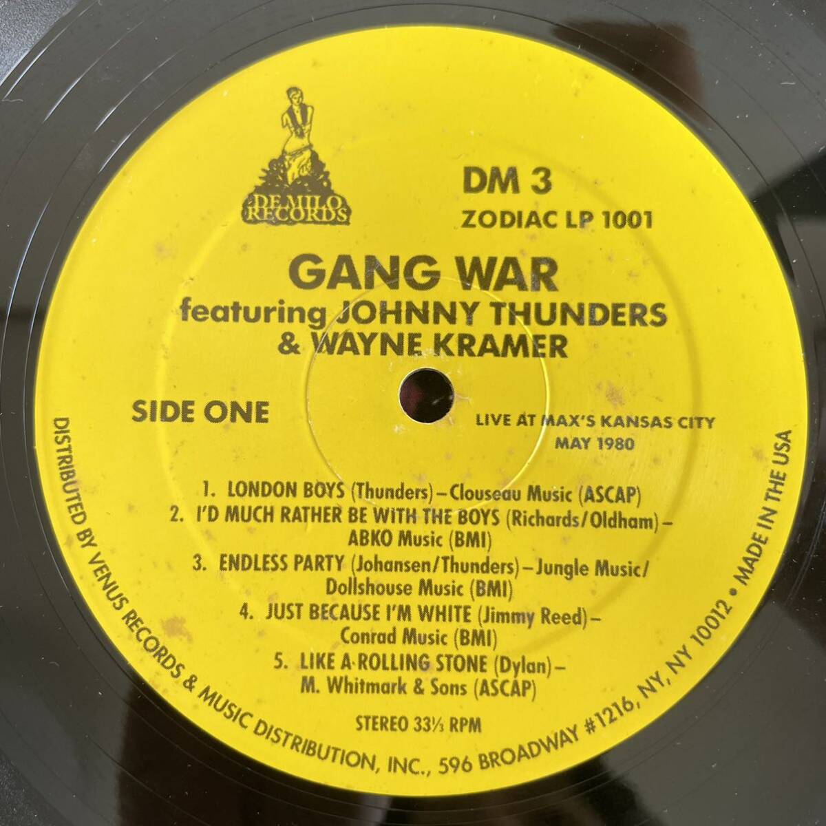 JOHNNY THUNDERS GANG WAR DM0031 037 レコード_画像3