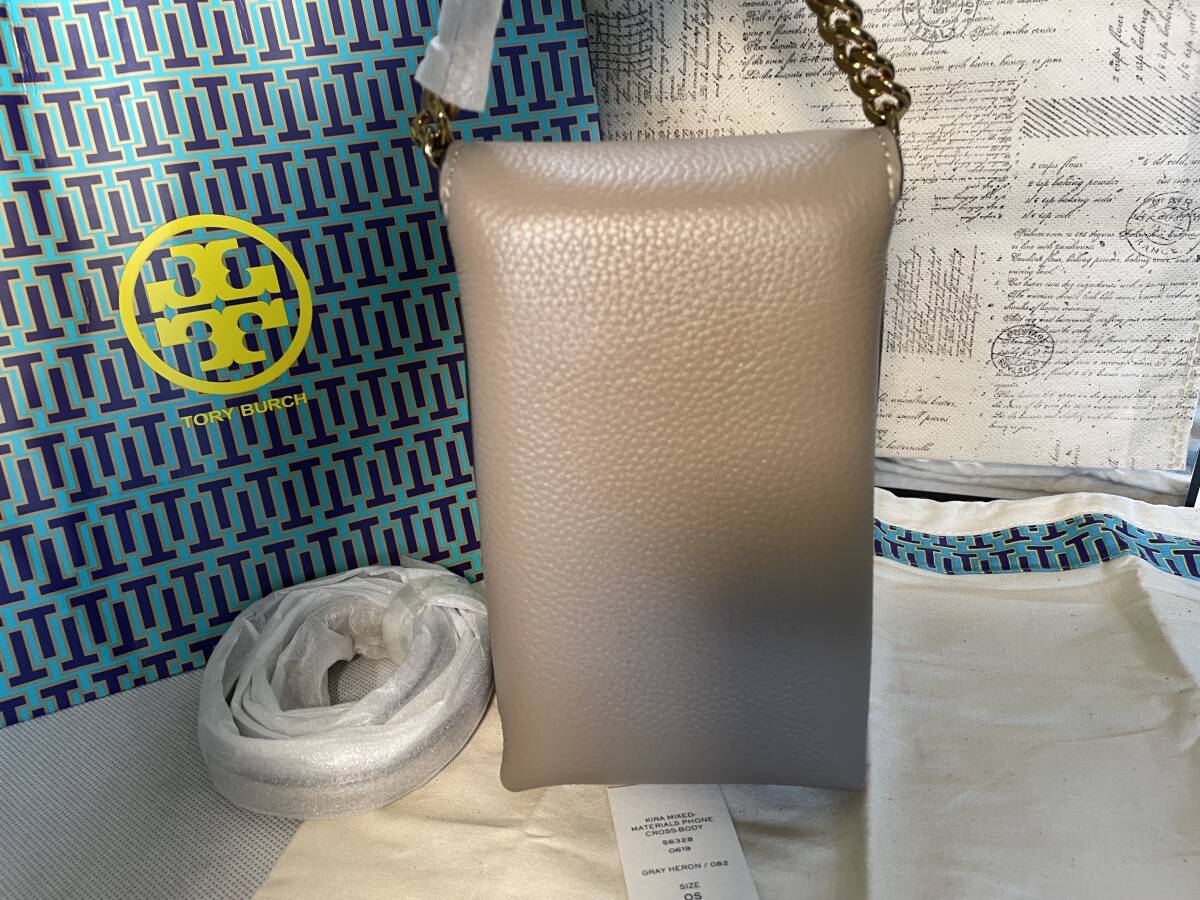 ◆ トリーバーチ クロスボティ モカ アウトレット商品 ◆ TORYBURCH KIRA MIXED-MATERIALS PHONE CROSSBODY_画像7