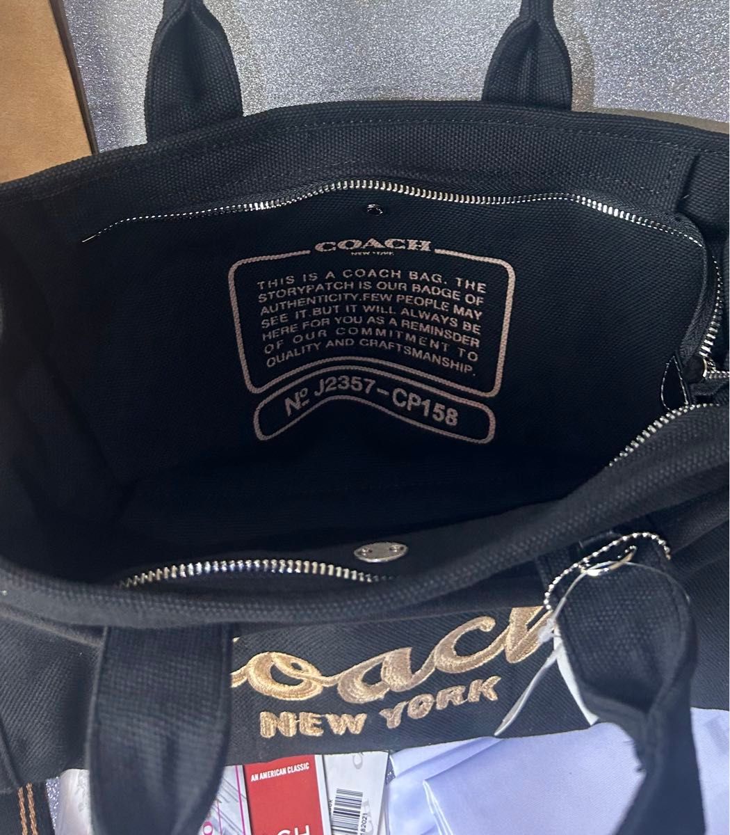 COACH カーゴトートバッグ34新品黒