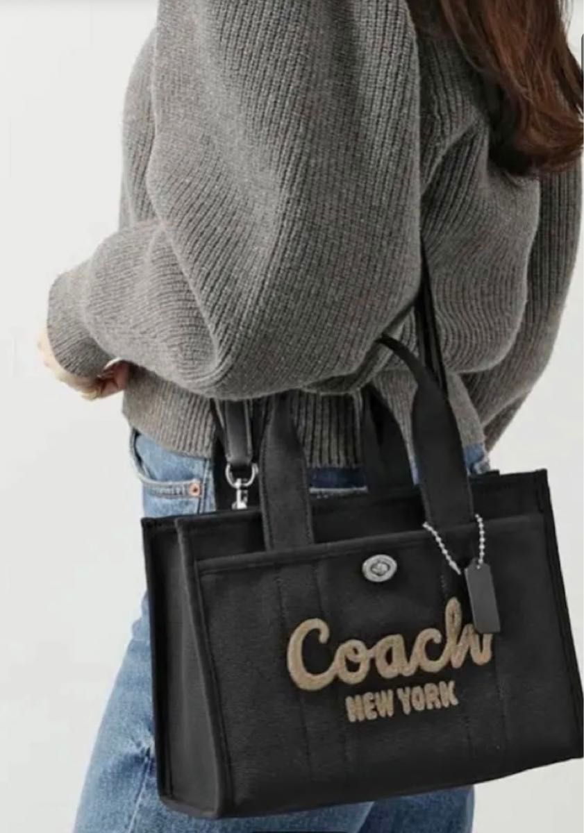 COACH カーゴトートバッグ34新品黒