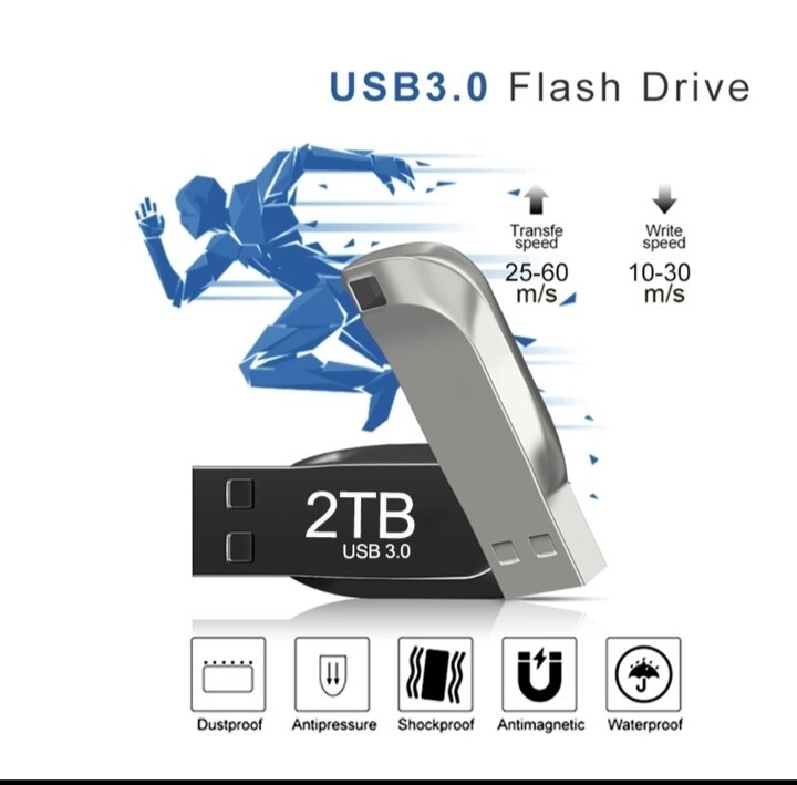 フラッシュドライブ 2TB 外付けSSD PC 用 USB 3.0 (430)_画像3