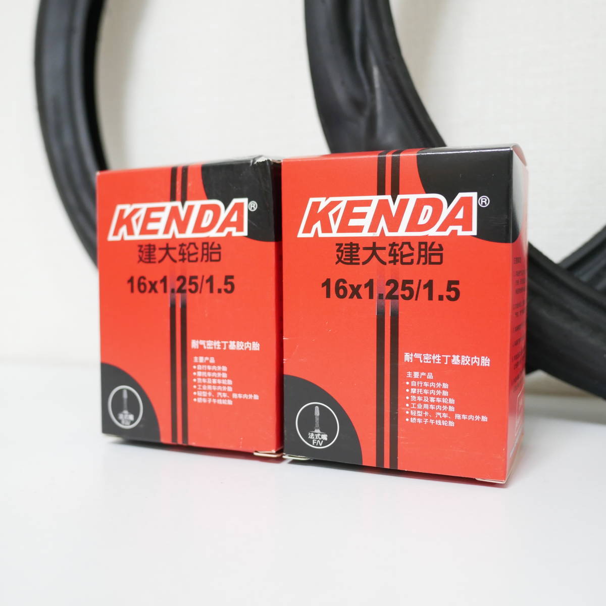 新品 超軽量　　Kenda16インチタイヤチューブ　16*1.35　1台分　仏式バルブ　ダホン　Ｋ3_画像2