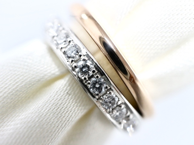 &lt;Ninarich&gt; Pt900/K18 Diamond Pinky Ring D0.22ct #3 [BGN7447]