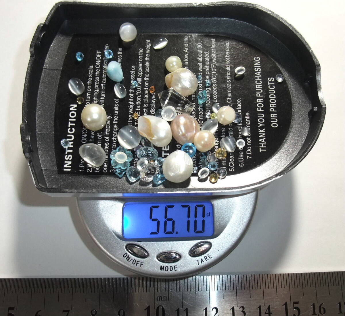 宝飾用ルースやカボッション等アクアマリンaquamarineブルートパーズmoonstoneアコヤ真珠pearl等未使用used色々まとめてパワーストーンM8Bの画像9