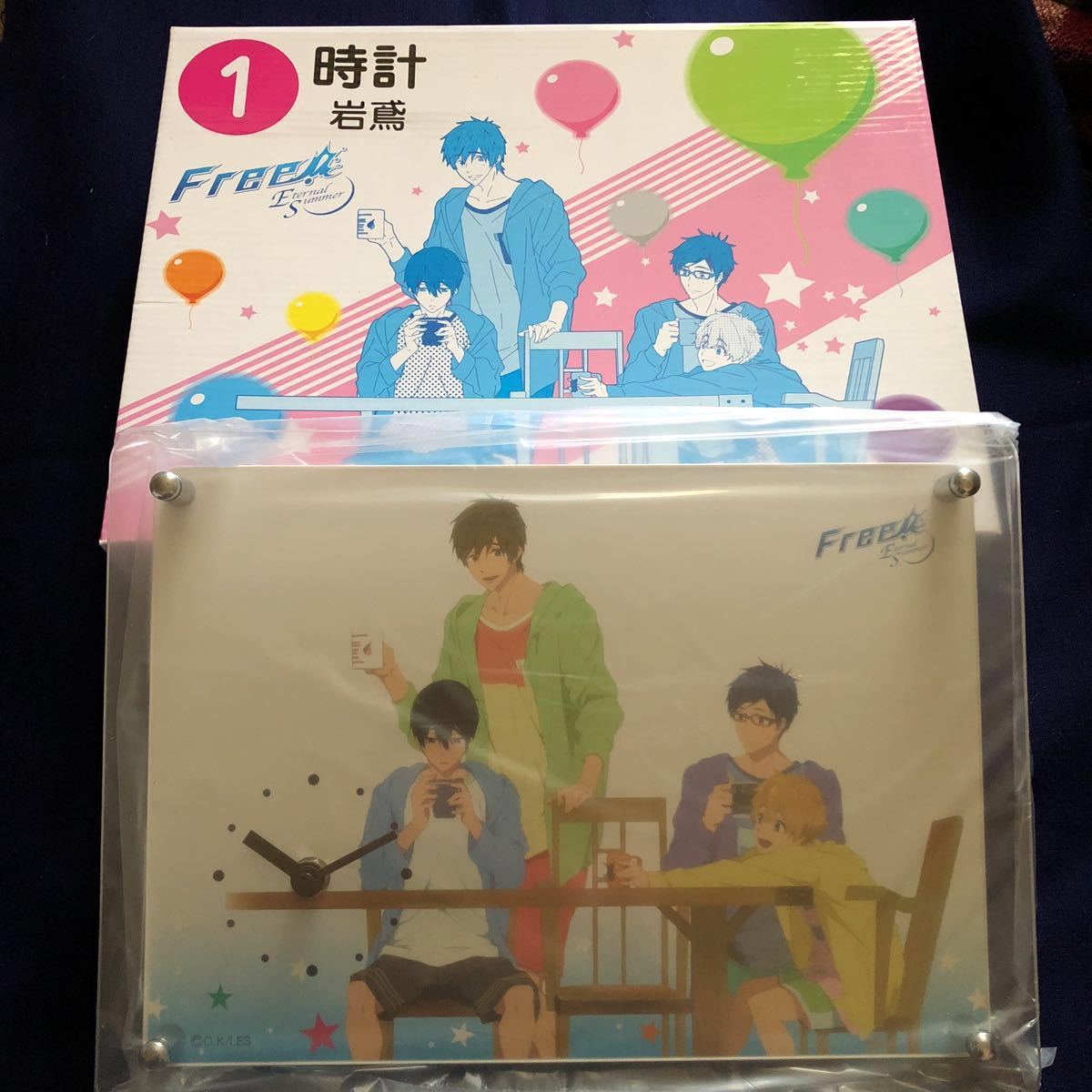 レア非売品 Free!ES一番くじ 岩鳶高校水泳部 時計 おおじこうじ_画像1