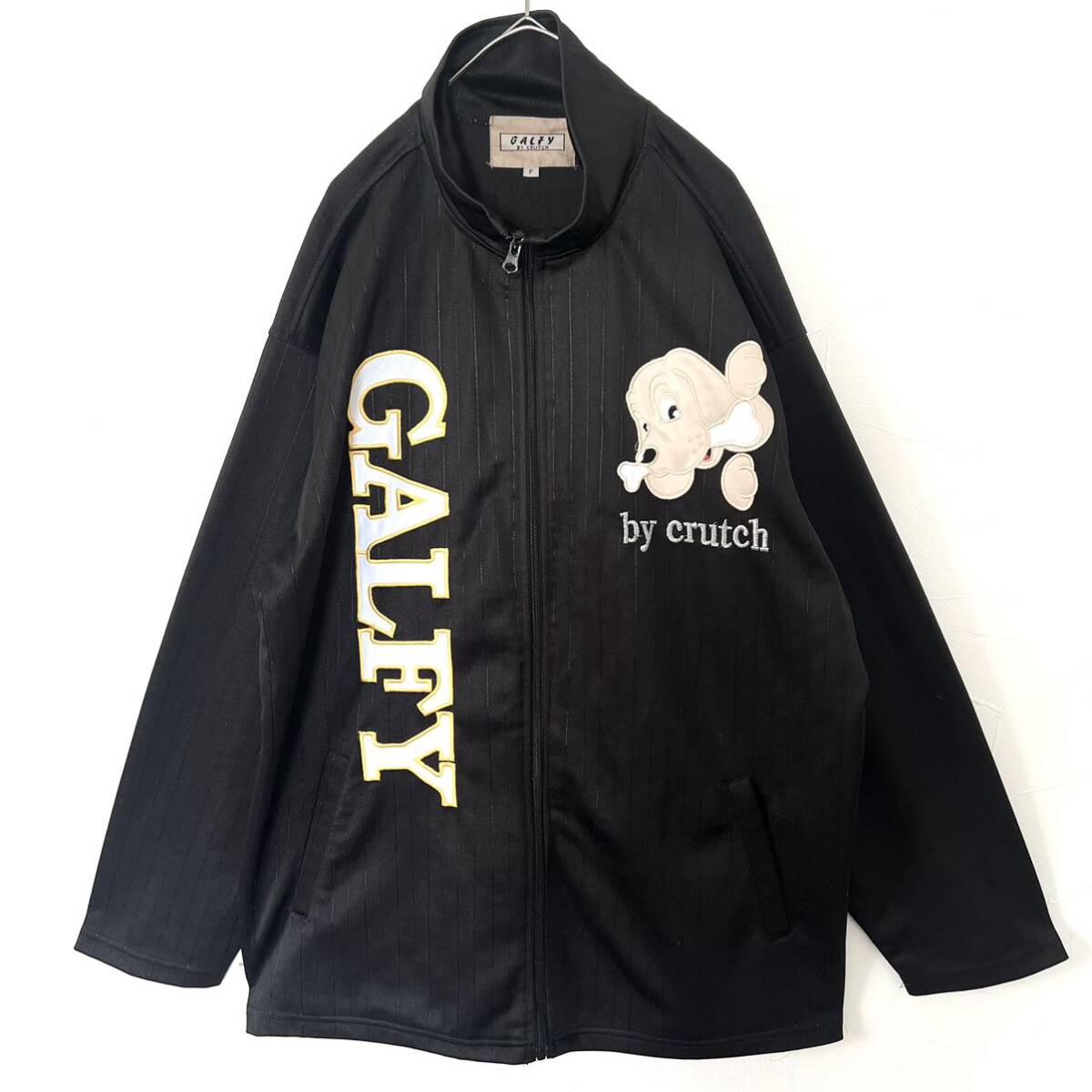 【送料無料】GALFY ガルフィー セットアップ　ジャージ　メンズ　トラックジャケット　パンツ　ブラック　黒　ブラック　犬　ロゴ_画像2