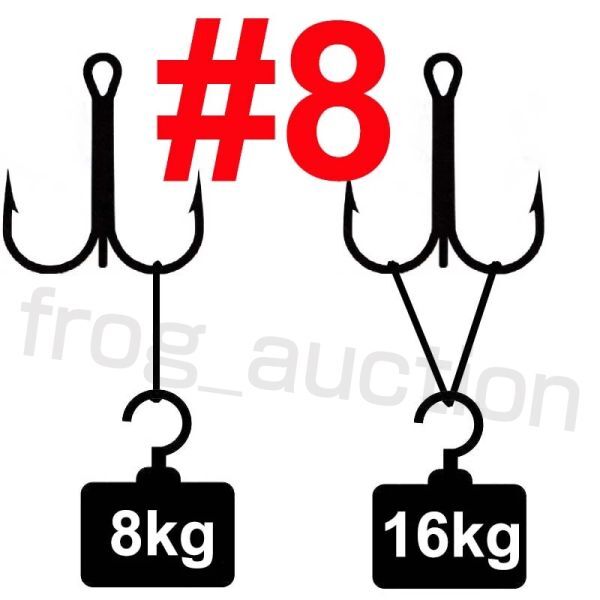 太軸トリプルフック　#8　20本　大物対応　強度300％アップ　トレブルフック_画像2