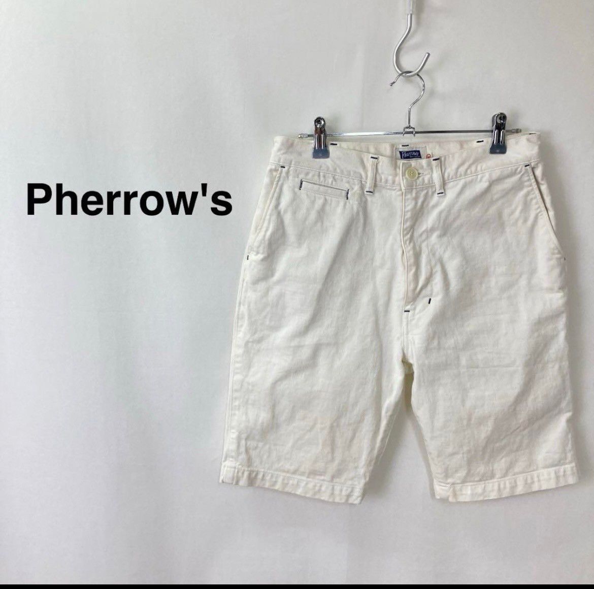 Pherrow's フェローズ ハーフデニムパンツ ホワイト レディース
