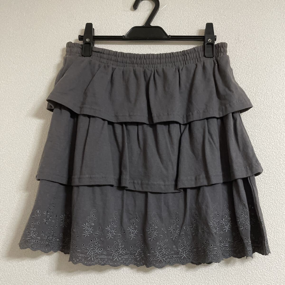 新品 難あり ミニスカート M グレー レース 未使用