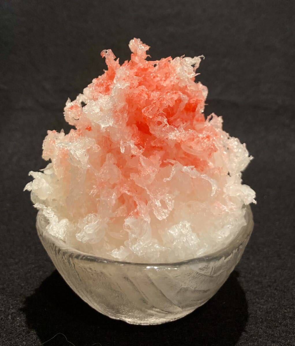  food sample strawberry snow cone kakigori glass vessel attaching 